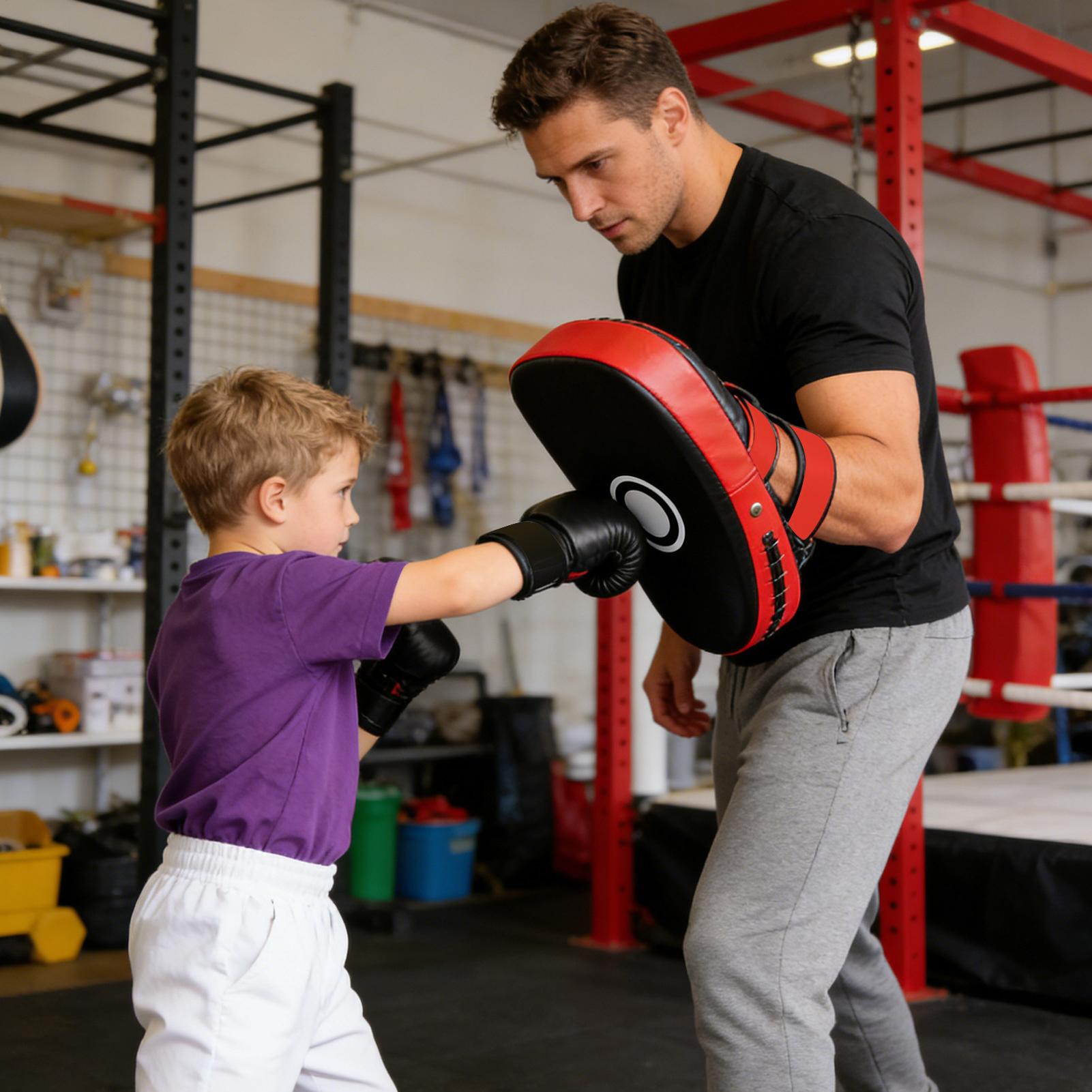 Home Gym Kids - PUレザーボクシングパッド カーブキックトレーニング器具 キックボクシングトレーナーパッド 子供 大人 男性