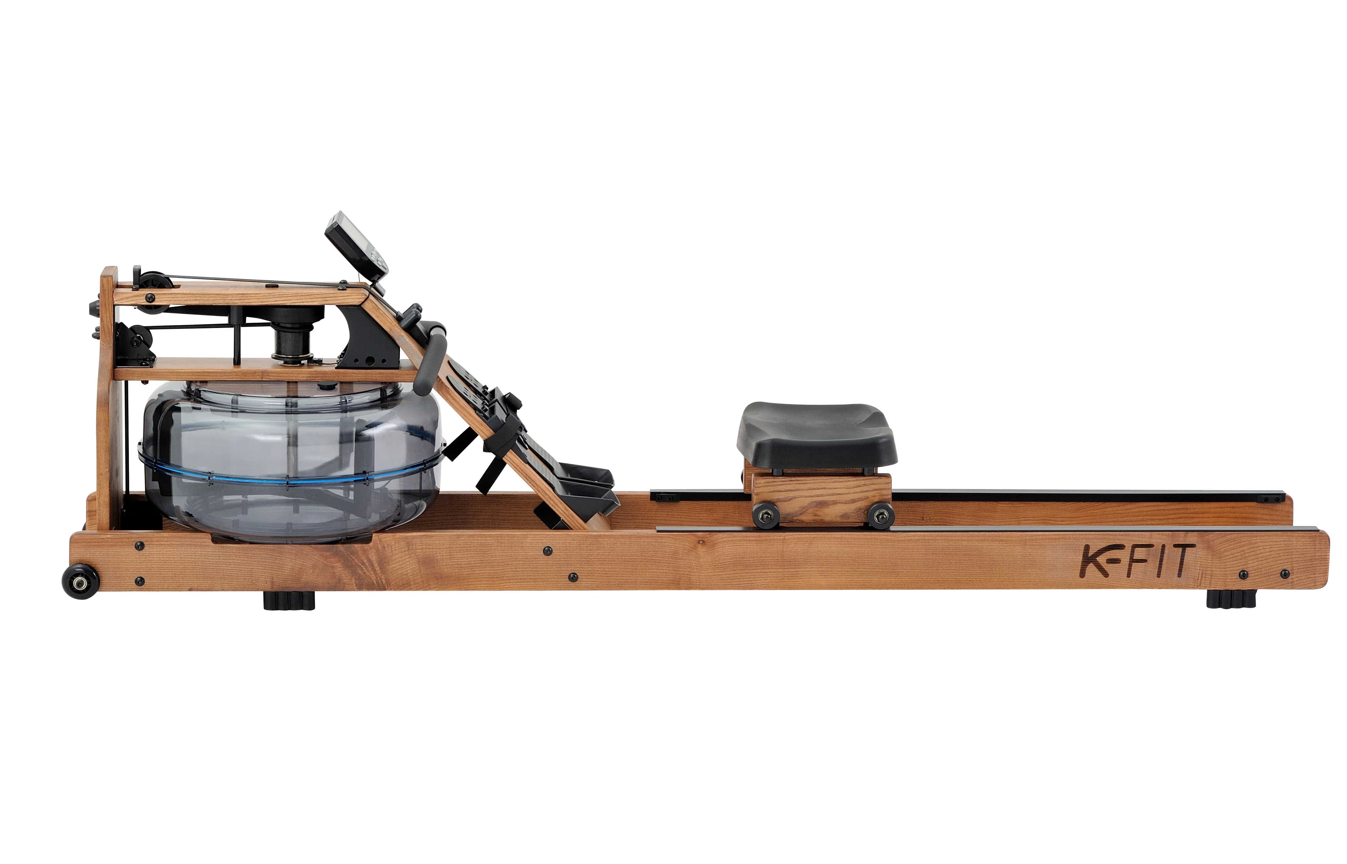 Home Gym Rowing Machine - 屋内有酸素運動フィットネスジム機器 木製水抵抗ローイングマシン Bluetoothアプリ付き 家庭用