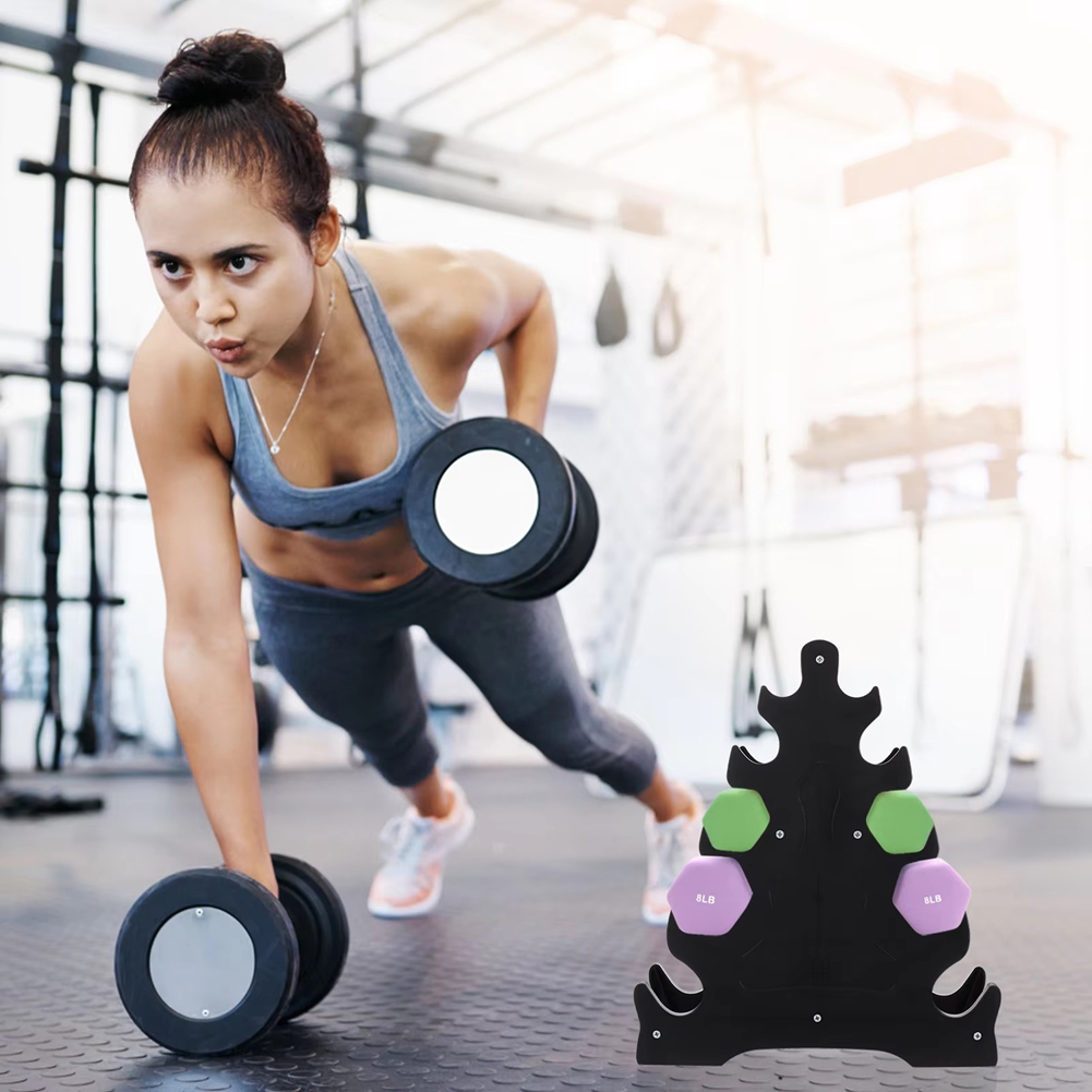 Home Gym Budget - 予算に優しいダンベルラックスタンド コンパクトなAフレームダンベルラック、アップグレードされたハンドル付き、ホームジム用の三角形のウェイトラック