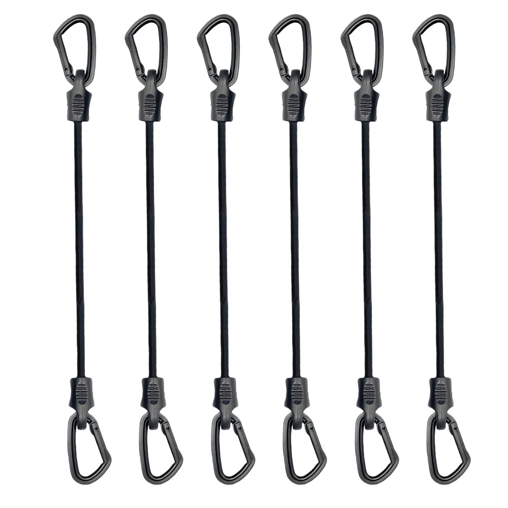 Resistance Band Heavy - 2/4/6 個ヘビーデューティバンジーコード弾性タイストラップストリングカラビナフックカヤックサイクリング荷物梱包ロープキャンプアクセサリー