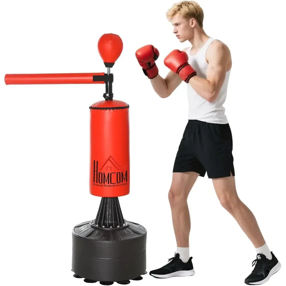 Speed Bag Boxing - 高さ調節可能なヘビーバッグ（スピードボール、スイベルバー、ボクシンググローブ付き、加重ベースを含む）