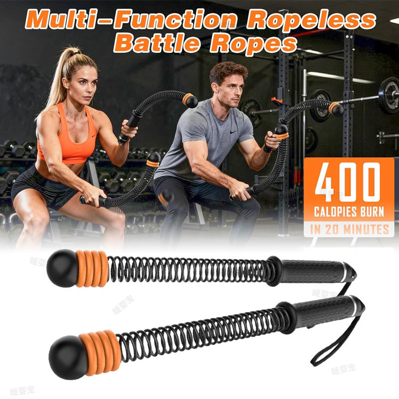 Home Gym Full Setup - 調節可能な抵抗力のあるロープレスバトルロープ ホームジム用ロープレスバトルロープ 全身ワークアウト フィットネストレーニングロープ器具