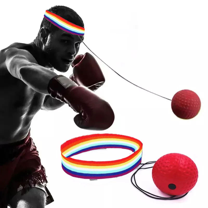 Speed Bag Boxing - 1個のボクシングリアクションボール、ボクシングスピードボール、減圧、回避、散打トレーニング器具、ホームボクシングヘッドマウントR