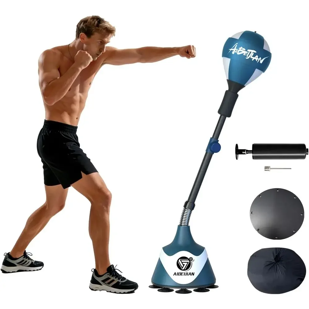 Speed Bag Boxing - 高さ調節可能なボクシングバッグスタンド、スピードボール付き、全年齢対応、ホームジムトレーニングに最適