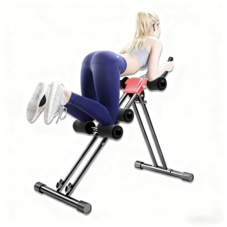 Home Gym Rowing Machine - ホームジムローイング＆腹筋マシン4in1、スチールフレーム、ブラック、折りたたみ式多機能デザイン、耐荷重270ポンド