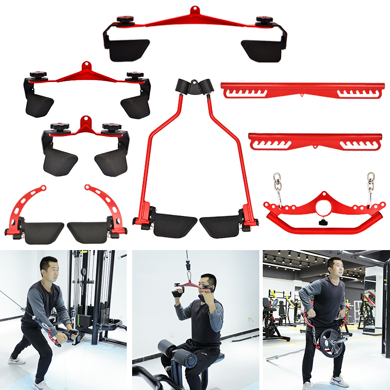 Home Gym Rowing Machine - 調整可能なフィットネスラットプルダウンバージムプーリーケーブルマシンアタッチメントホーム上腕二頭筋上腕三頭筋バックブラスターローイングワークアウトハンドル