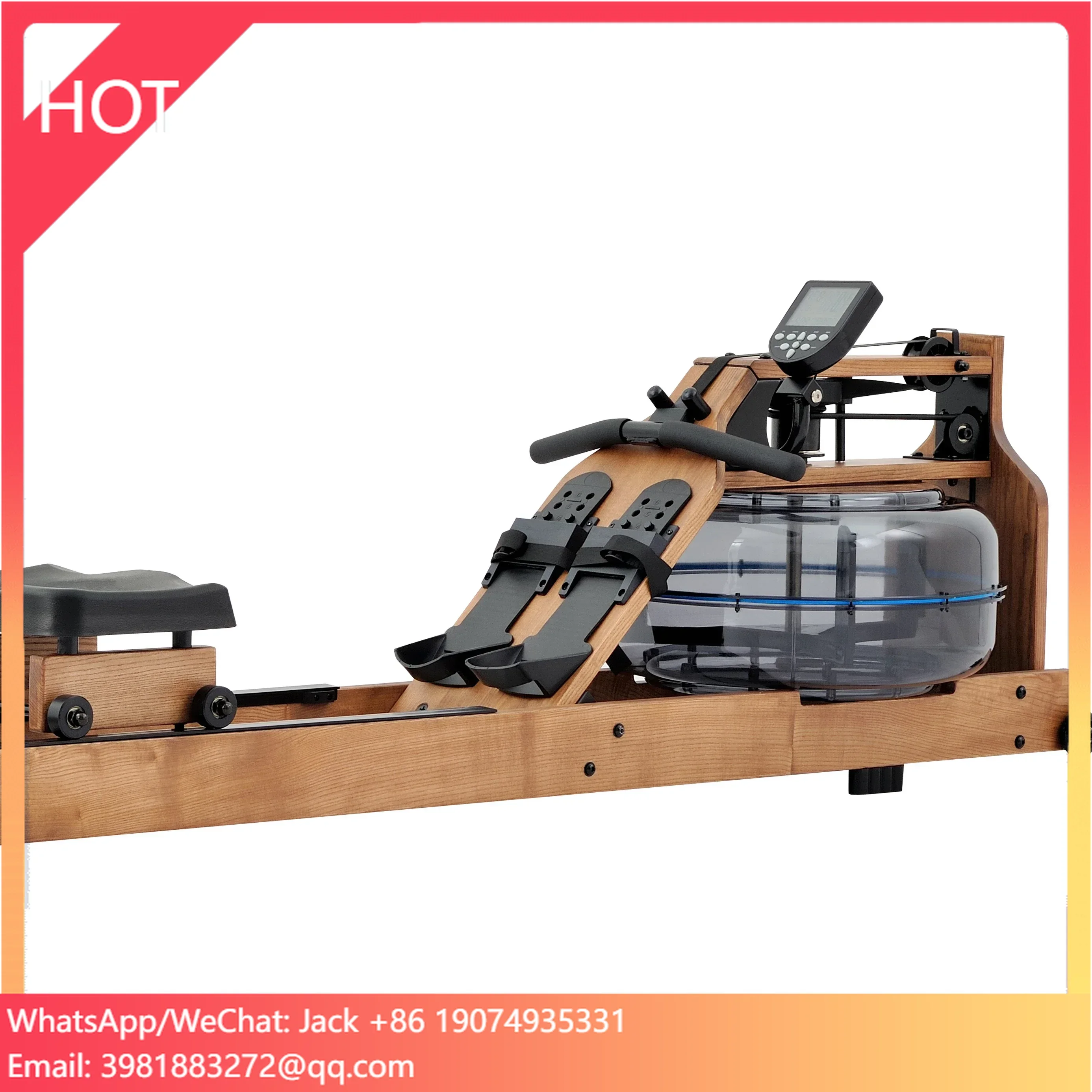 屋内有酸素運動フィットネスジム機器 木製水抵抗ローイングマシ - Home Gym Rowing Machine のレビューと価格