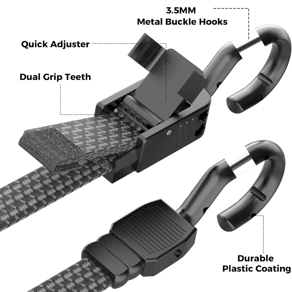 金属フック付きバンジーコード 40インチ調整可能なフラットバ - Resistance Band Heavy のレビューと価格