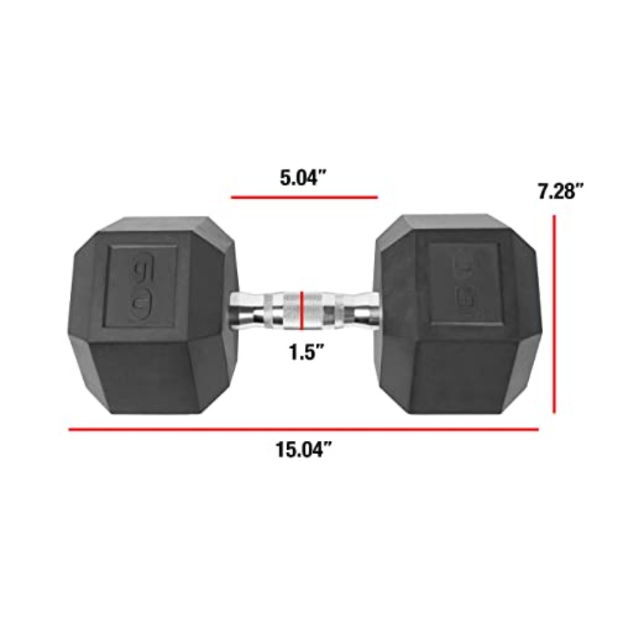 ゴムコーティングされたソリッドスチール鋳鉄六角ダンベル（黒） - Home Gym Body Solid のレビューと価格