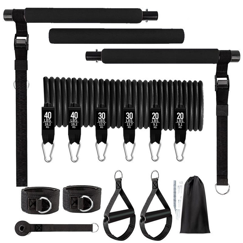 180ポンドの抵抗バンドと調節可能なピラティスバー付き、持ち - Home Gym Full Setup のレビューと価格