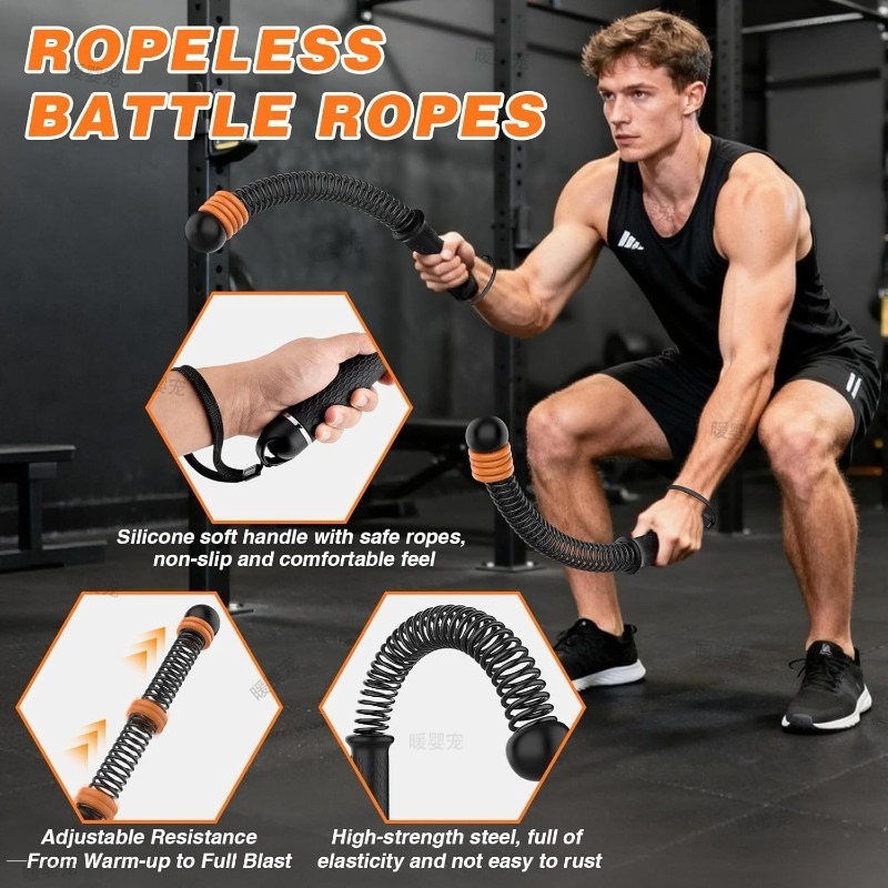 調節可能な抵抗力のあるロープレスバトルロープ ホームジム用ロ - Home Gym Full Setup のレビューと価格
