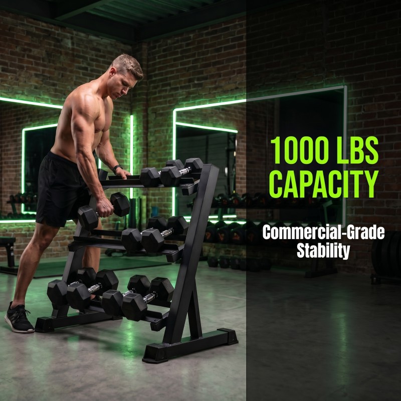 3段調節可能なダンベルラック（35.4インチ/90cm）、1 - Home Gym Floor のレビューと価格