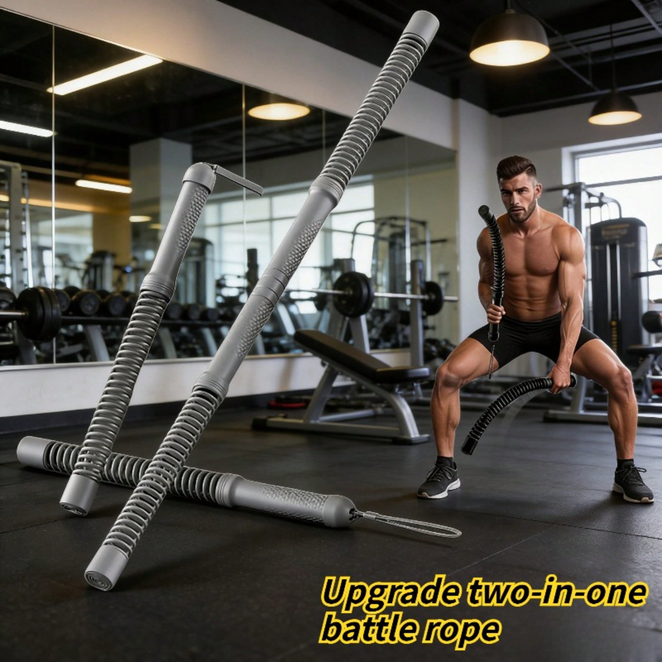 2-in-1アップグレード版コードレスバトルロープパワーツイ - Home Gym Portable のレビューと価格