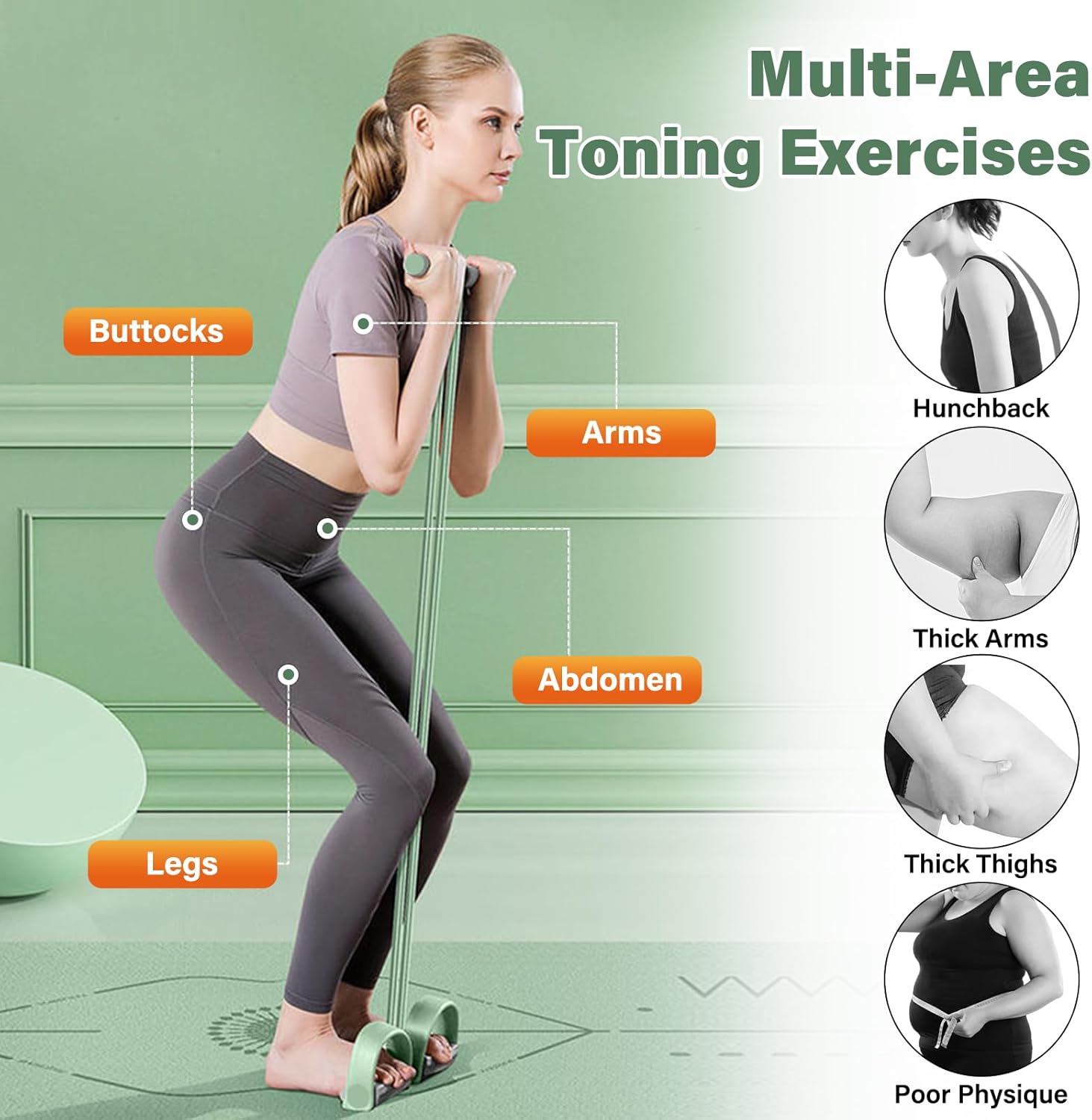 6本のチューブ状天然ゴム製ペダル抵抗バンド（ハンドル付き）多 - Home Gym Full Setup のレビューと価格