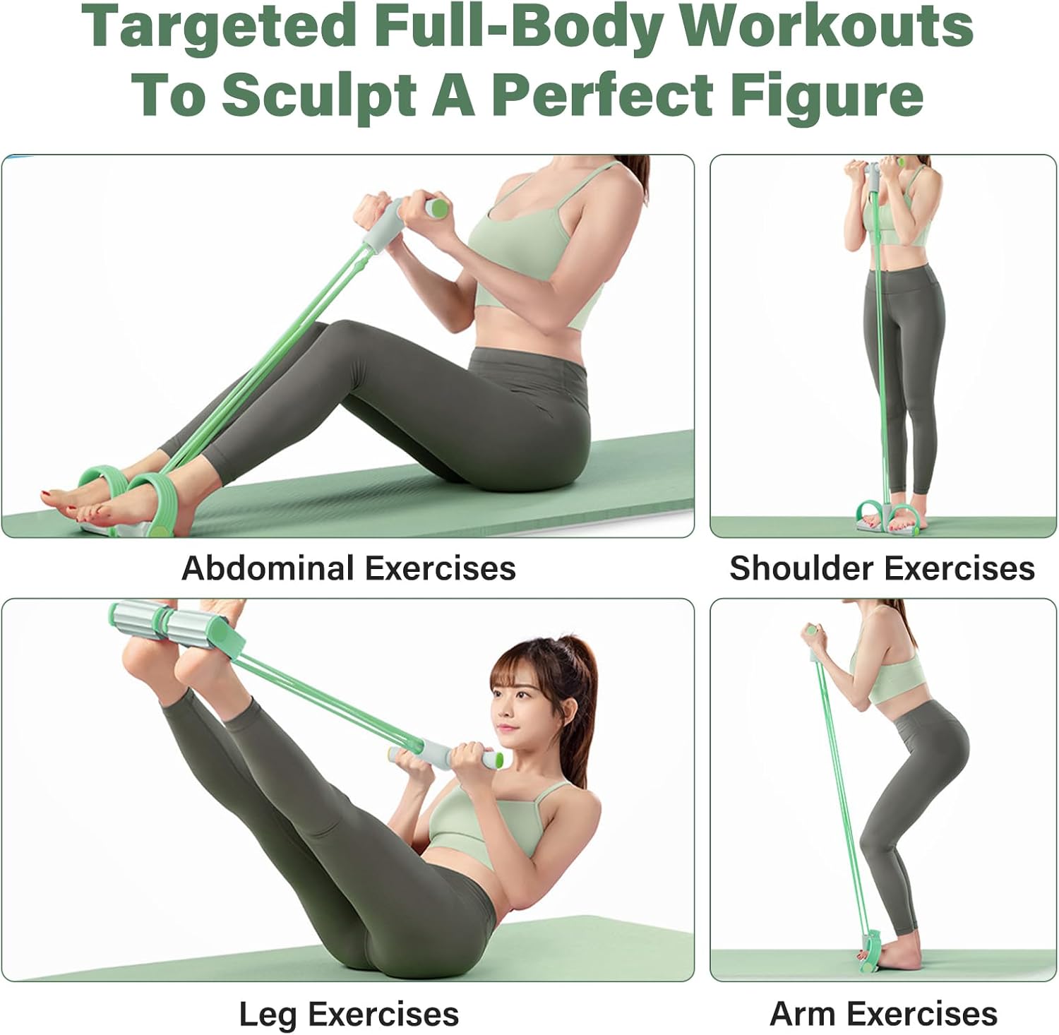 6本のチューブ状天然ゴム製ペダル抵抗バンド（ハンドル付き）多 - Home Gym Full Setup のレビューと価格