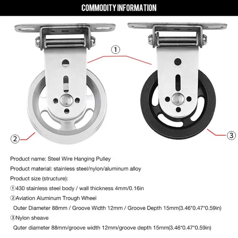 ミュート回転式ステンレス鋼プーリーホイール壁掛けデザイン交換 - Home Gym Custom のレビューと価格